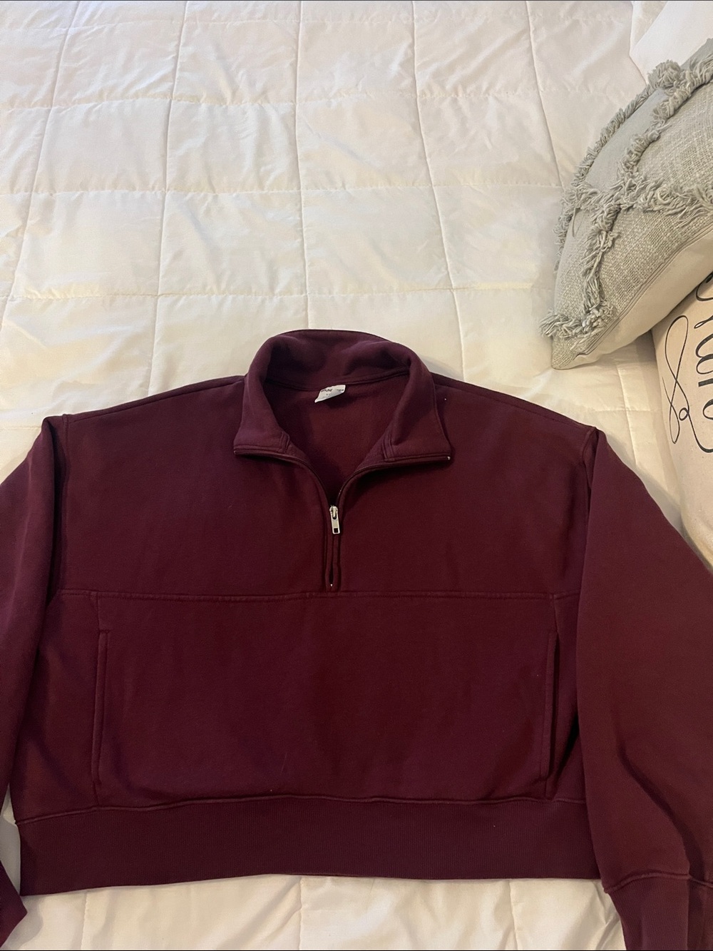 No Boundaries Women's Half-Zip Pullover - Burgundy